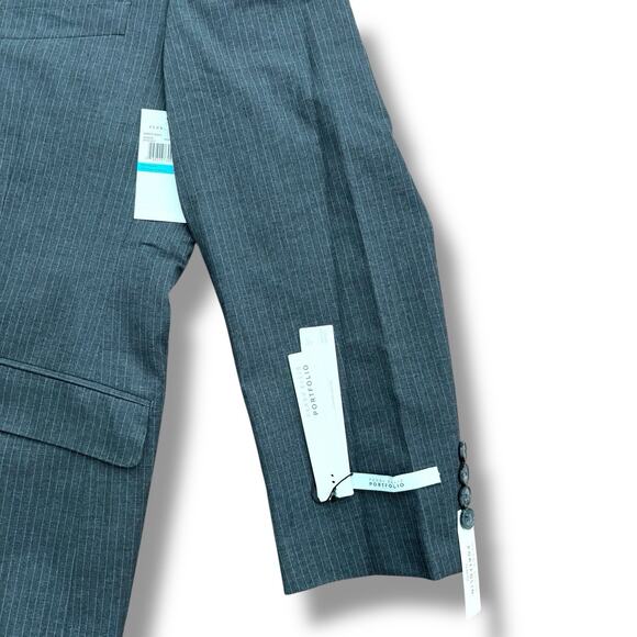 NWT Perry Ellis Portfolio Men’s Size 40S Gray 2-Button Blazer Sport Coat Jacket - Picture 3 of 7